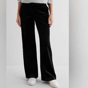 EXPRESS: Mid-Rise Velvet Relaxed Trousers
